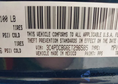 2014 Dodge Journey Sxt z USA, uszkodzony, nr VIN 3C4PDCBG6ET296585